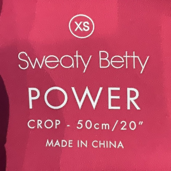 SWEATY BETTY Rose Pink Power High-Waisted Cropped Gym Leggings Size XS - Picture 9 of 10